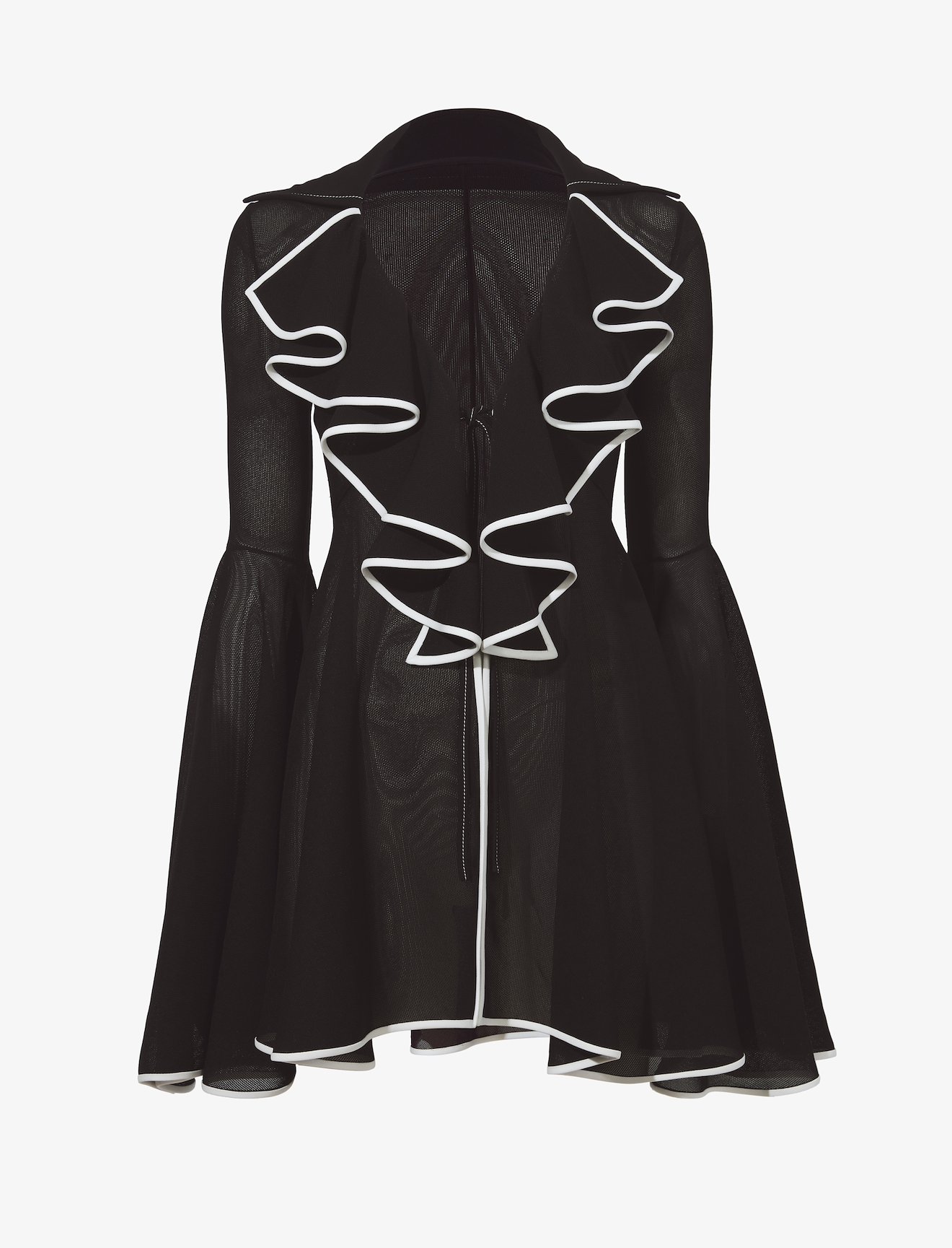 Solid Mesh Ruffle Shirt #5