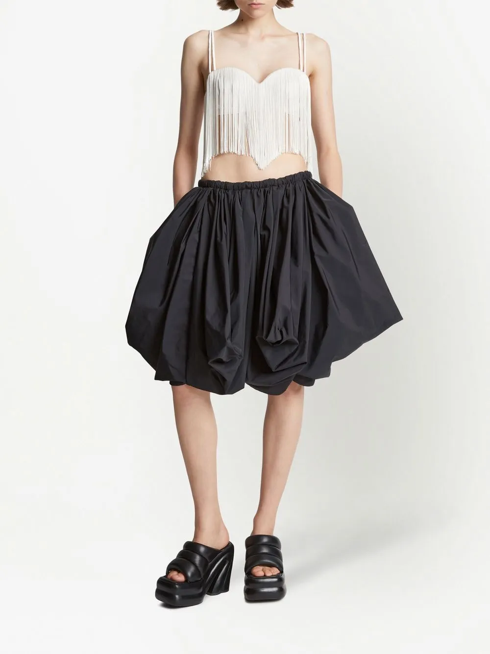 Proenza Schouler fringe-detail bralette top - Wit