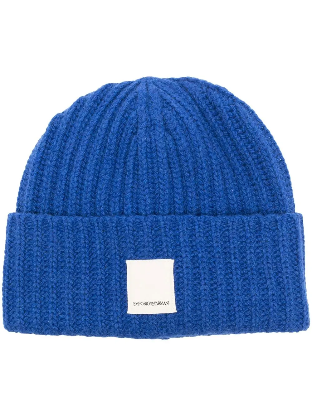 

Emporio Armani gorro tejido de canalé - Azul