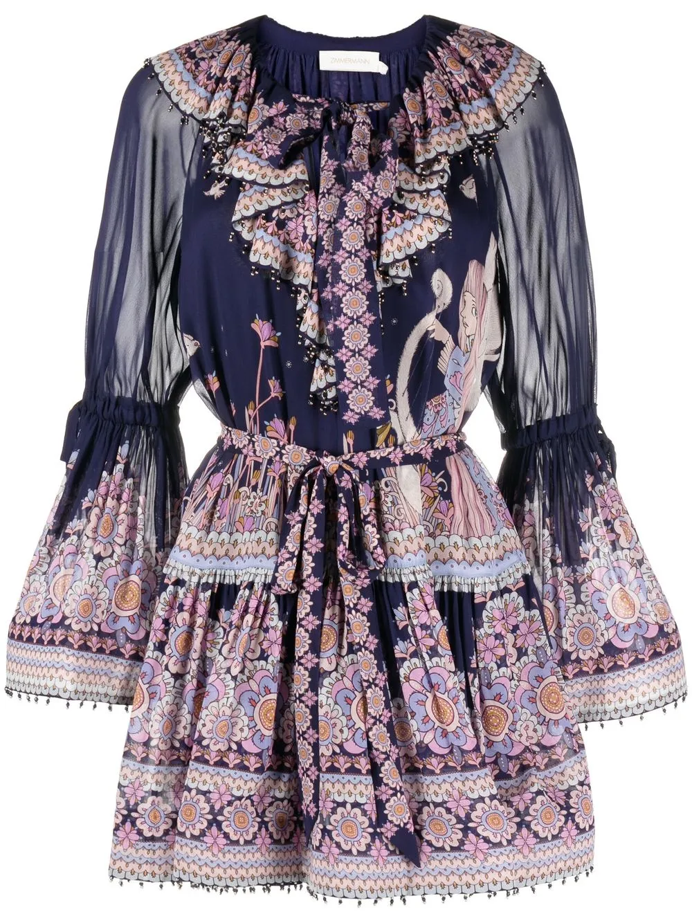 

ZIMMERMANN Zodiac Virgo-print dress - Purple