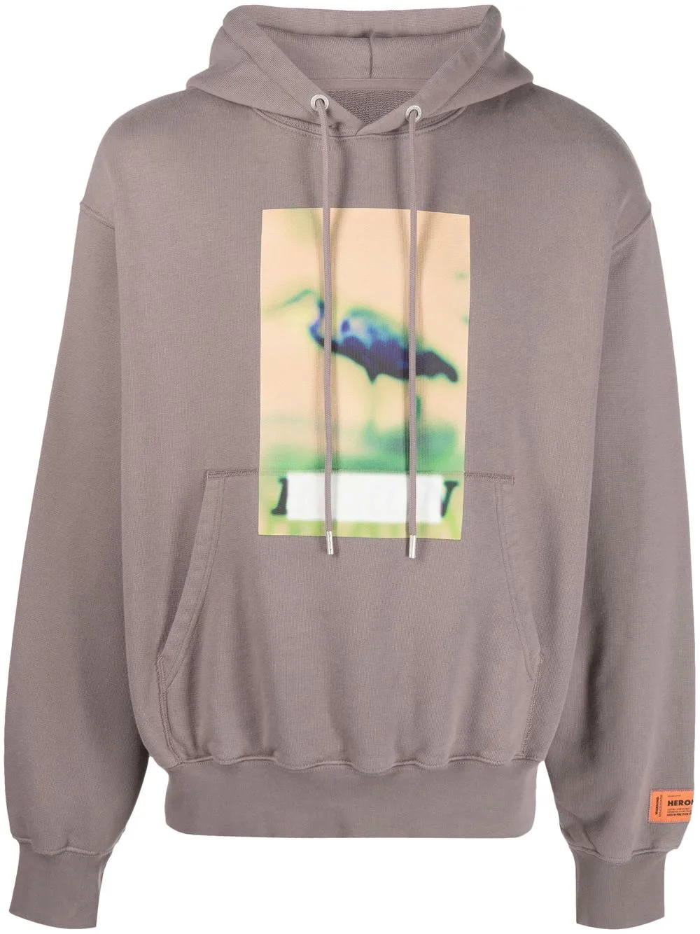 

Heron Preston graphic-print drawstring hoodie - Grey