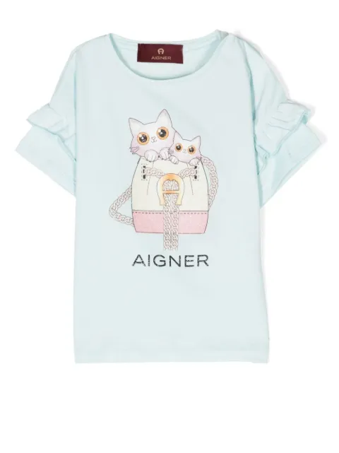 Aigner Kids cat-print T-shirt