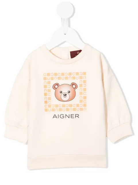 Aigner Kids logo-print long-sleeved jumper