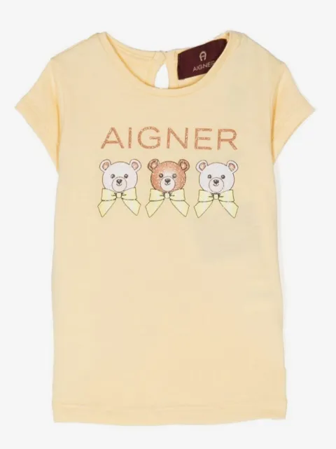 Aigner Kids playera con logo estampado 