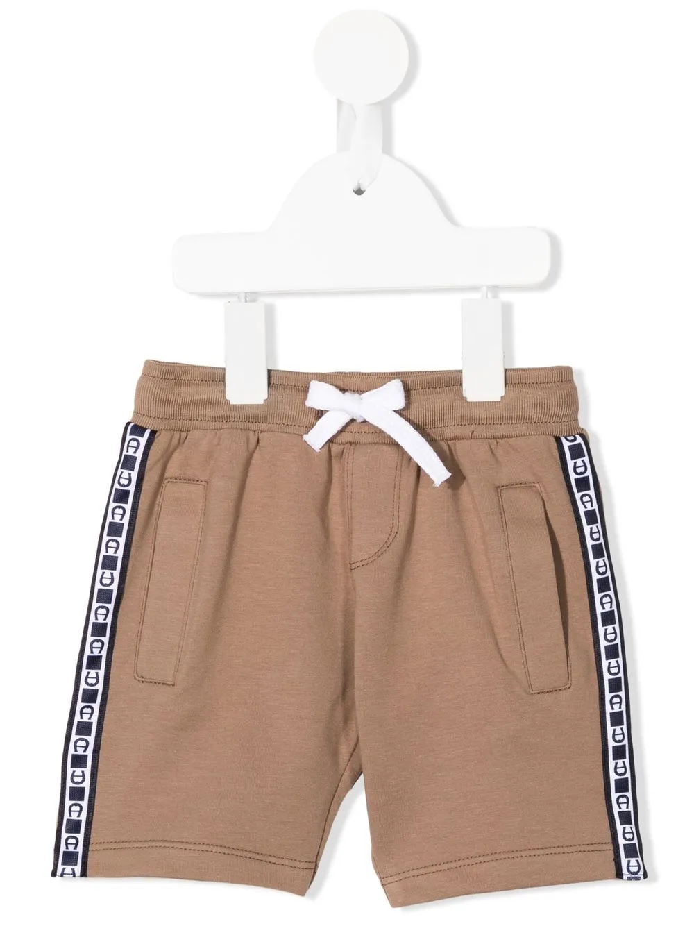 

Aigner Kids shorts con franjas del logo - Marrón