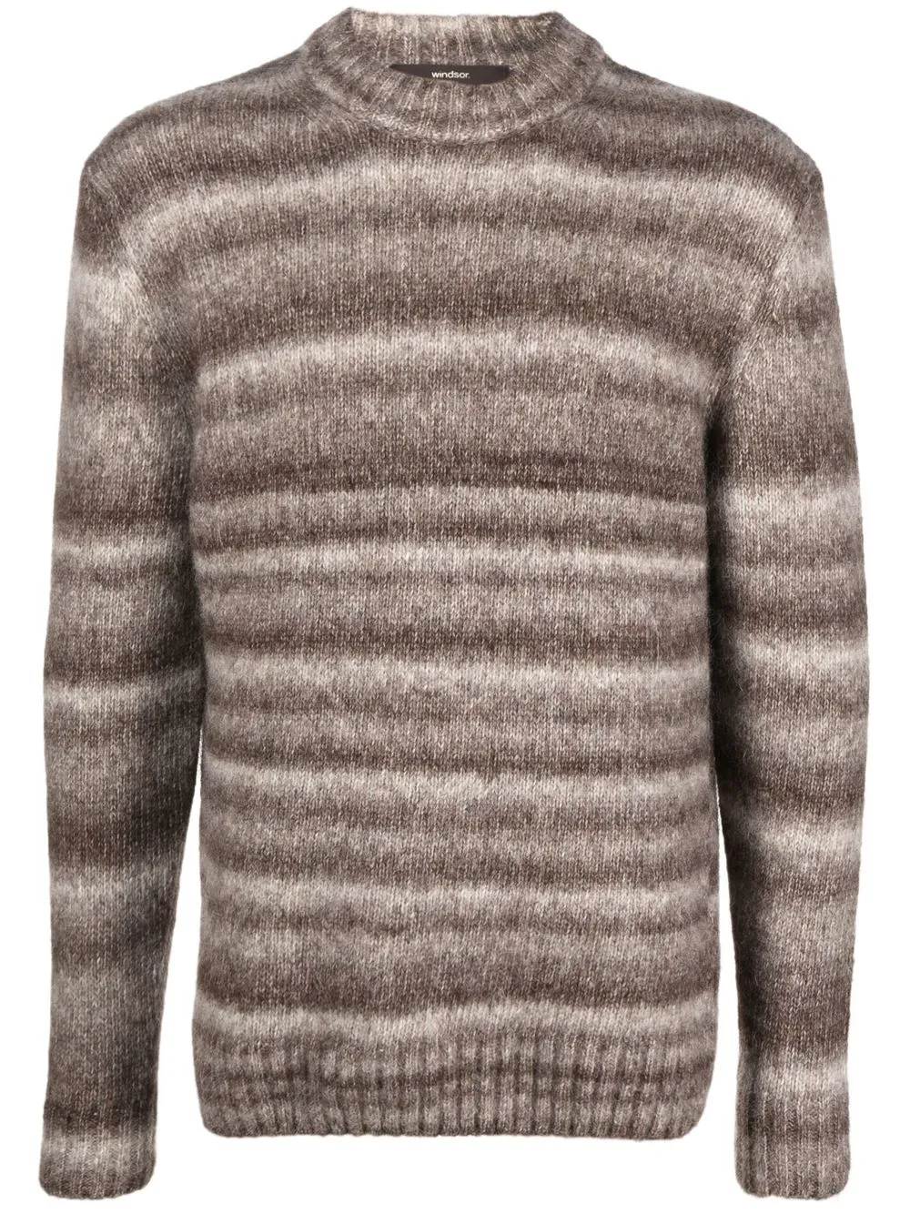 

Windsor striped crew-neck jumper - Brown