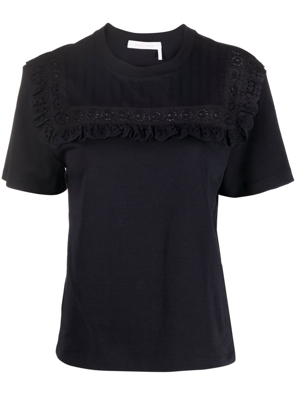 Image 1 of See by Chloé broderie anglaise short-sleeved T-shirt