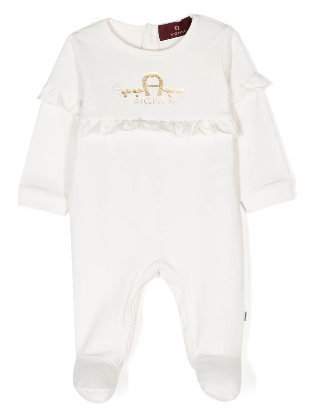 

Aigner Kids mameluco con logo estampado - Blanco