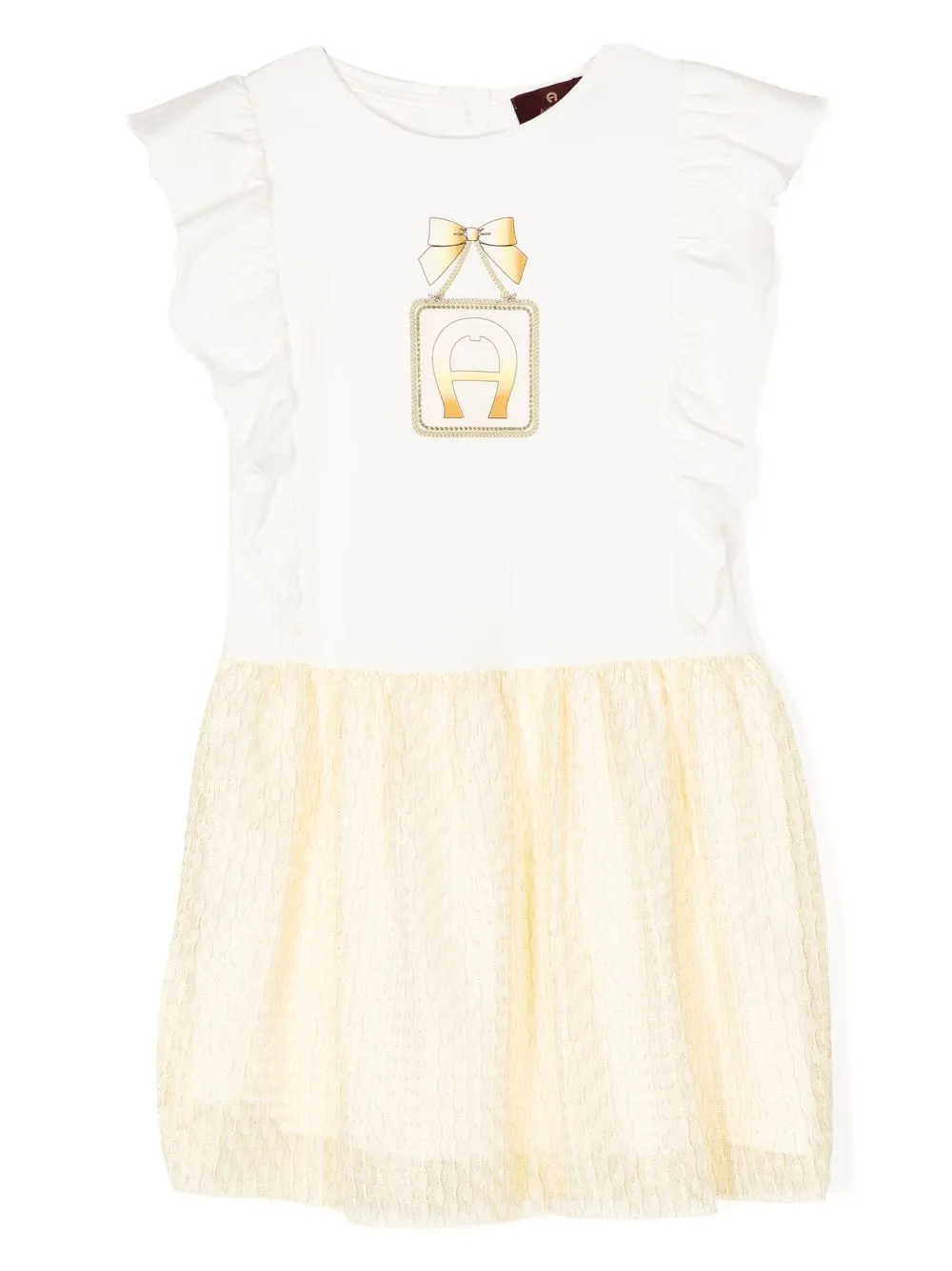 

Aigner Kids vestido sin mangas con logo estampado - Blanco