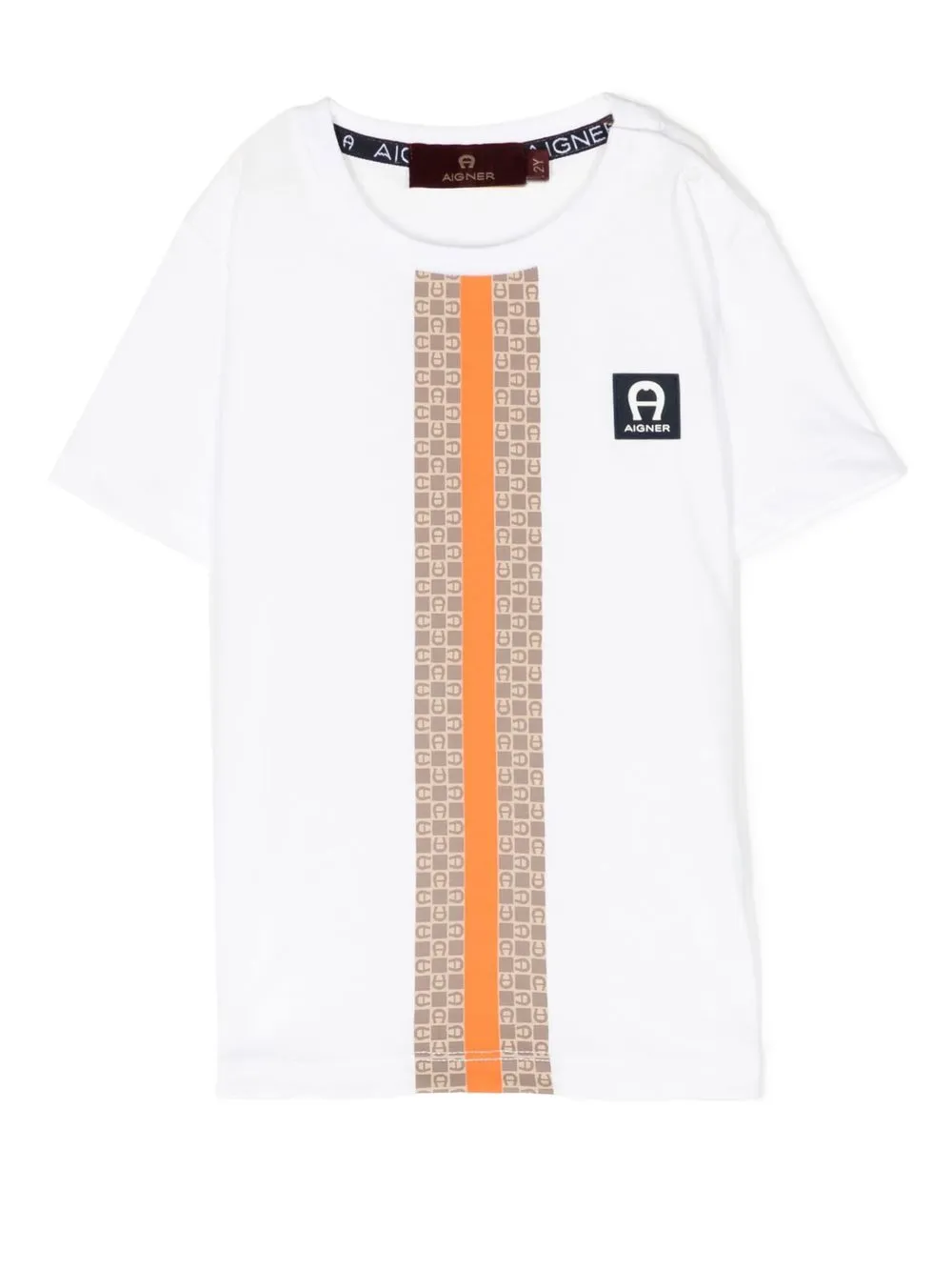 

Aigner Kids playera con logo estampado - Blanco