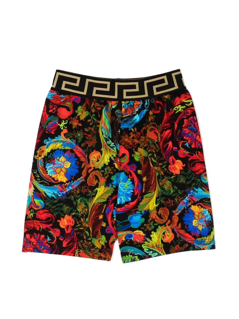 

Versace Kids shorts de playa con estampado gráfico - Negro