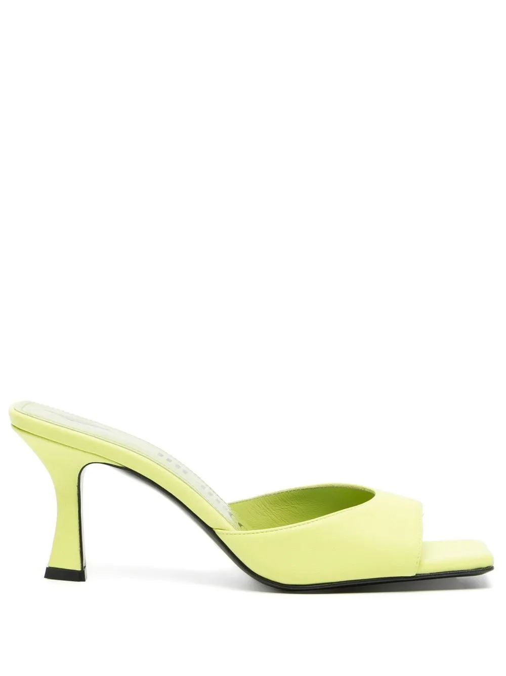 

The Attico square-toe leather mules - Green