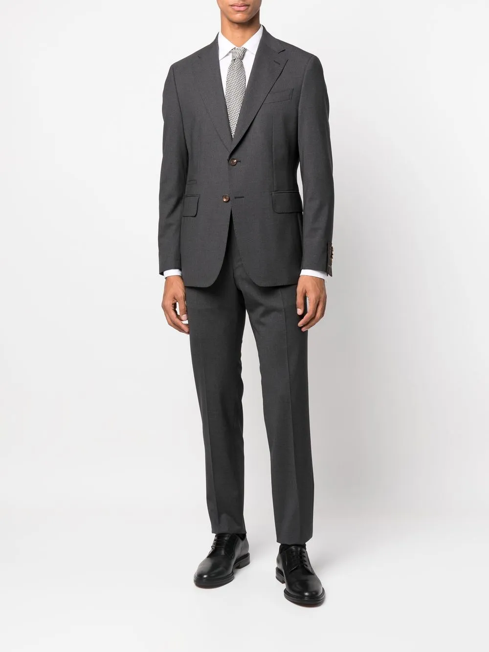 Windsor Slim-fit plooibroek - Grijs