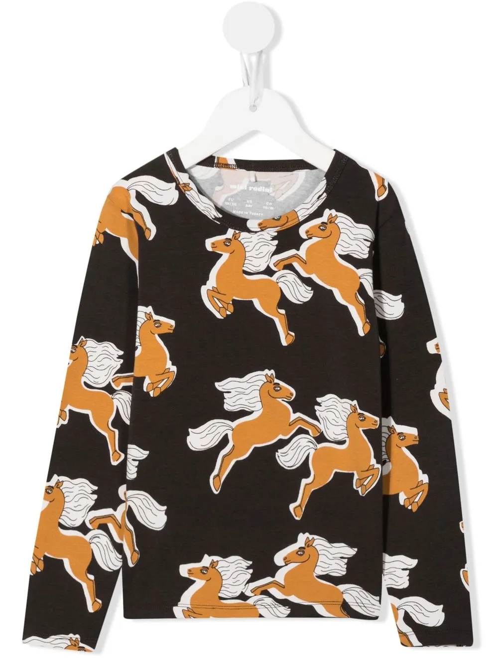 

Mini Rodini horse-print long-sleeve T-shirt - Black