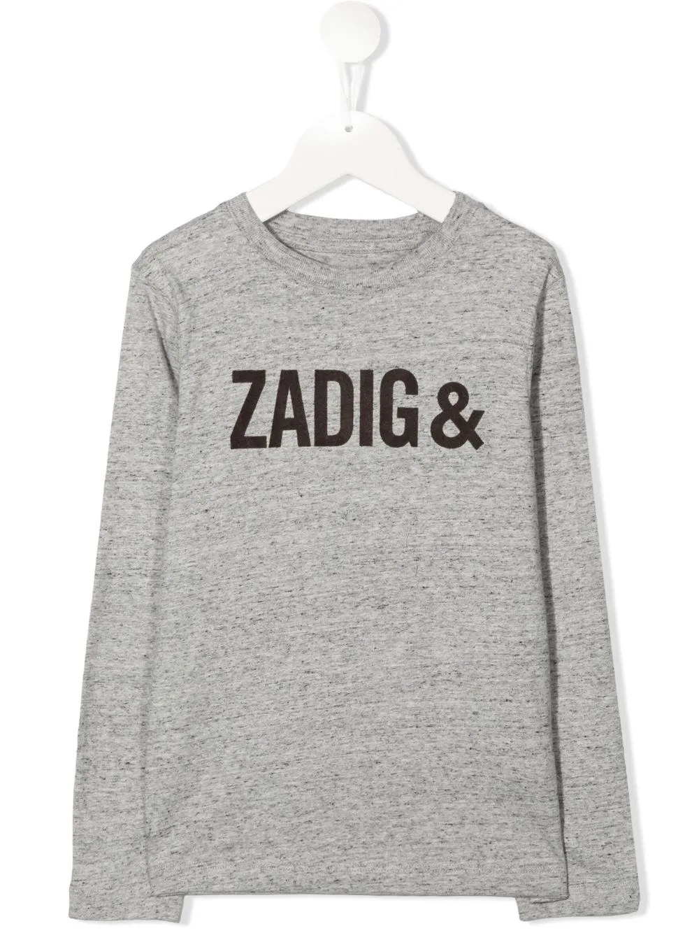 

Zadig & Voltaire Kids playera manga larga con logo estampado - Gris