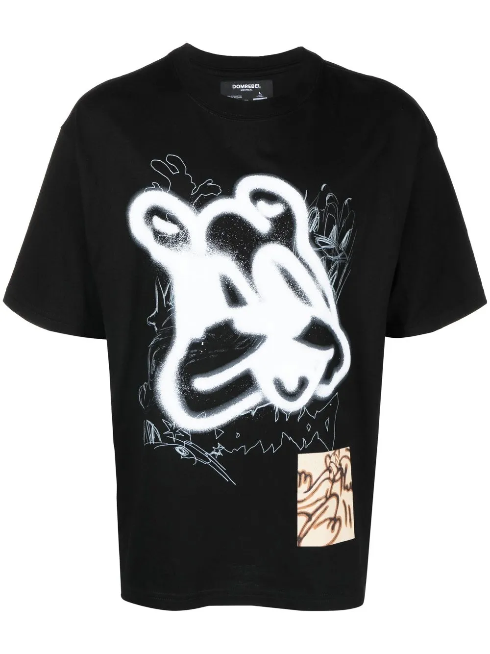 

DOMREBEL playera manga corta con estampado de grafiti - Negro