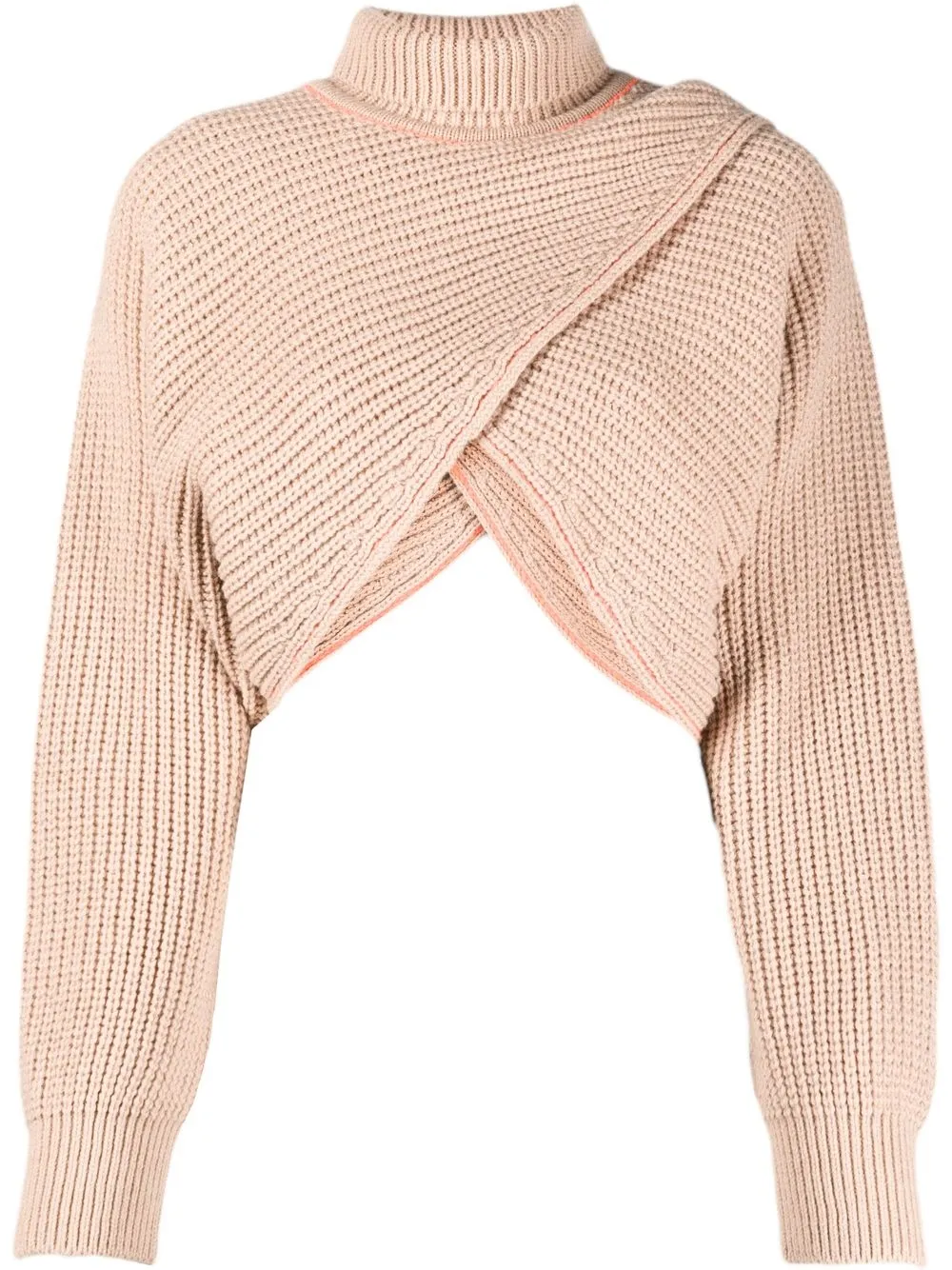 

MSGM roll neck wrap jumper - Neutrals