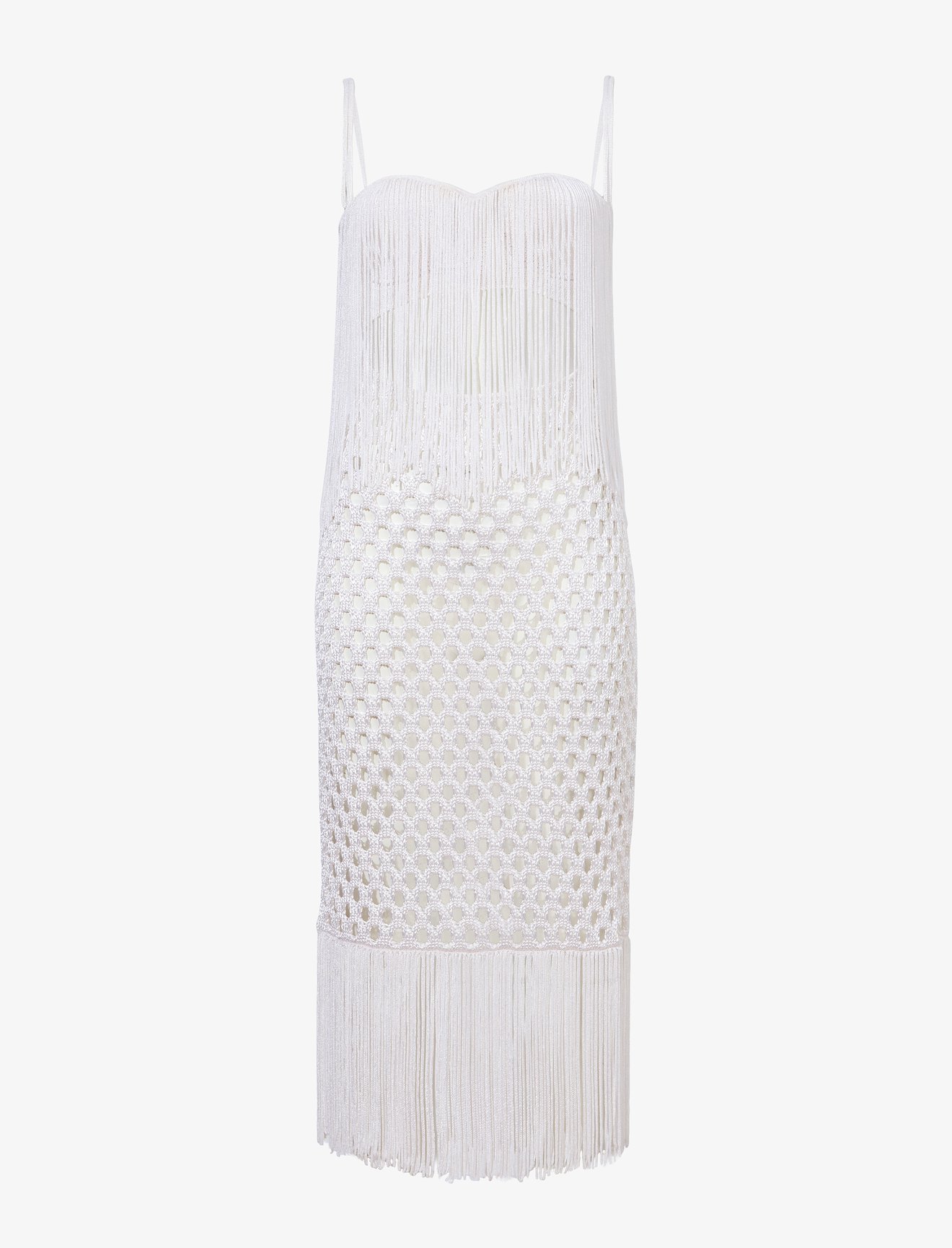Lacquered Knit Fringe Dress #4