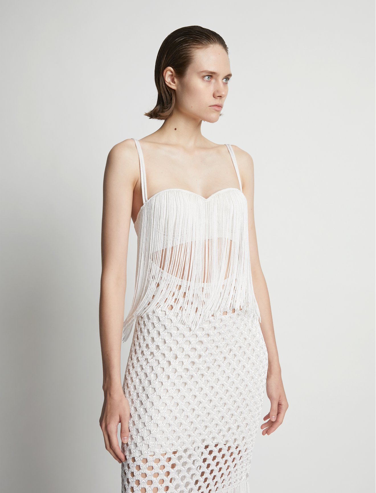 Lacquered Knit Fringe Dress #3