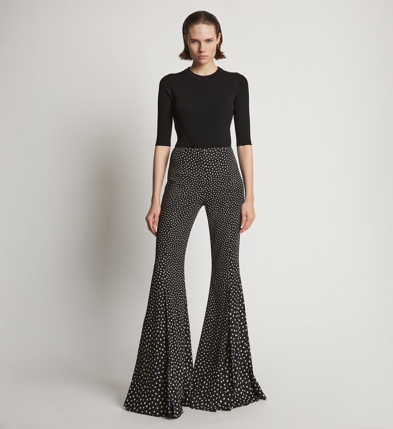 Printed Dot Flared Pants