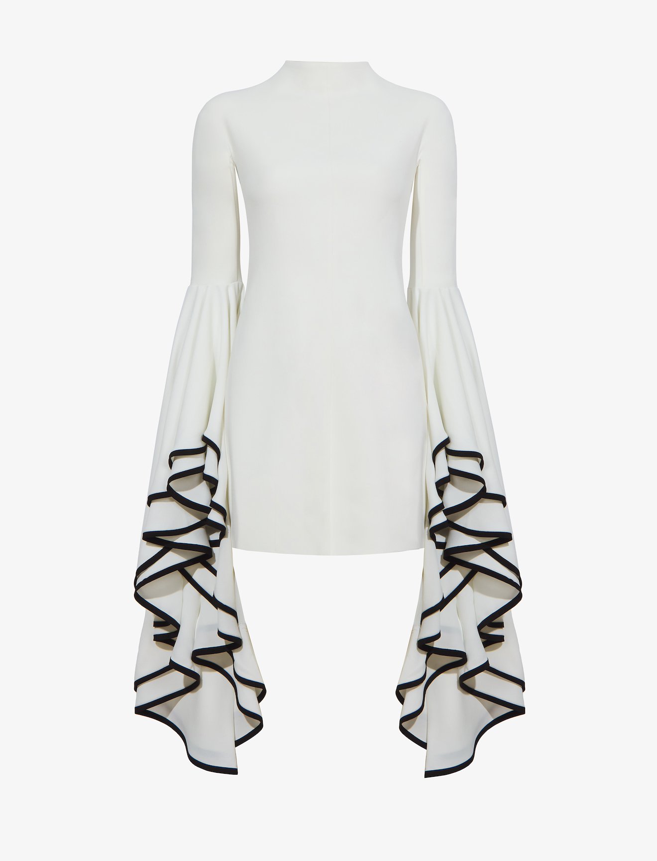 Viscose Crepe Exaggerated Sleeve Dress #4