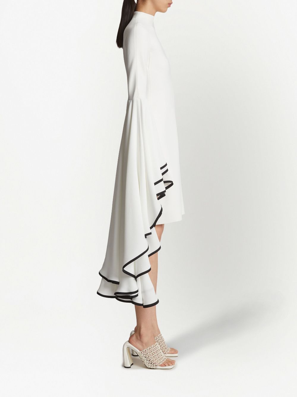 Shop Proenza Schouler Crepe Ruffle Sleeve Dress In White