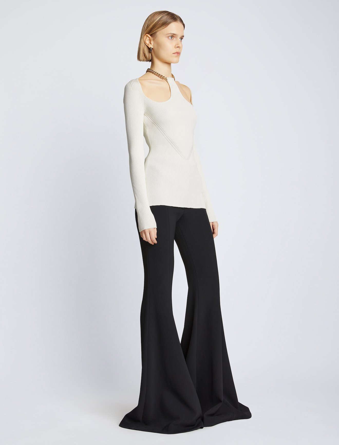 Chain Detail Viscose Knit Sweater #1