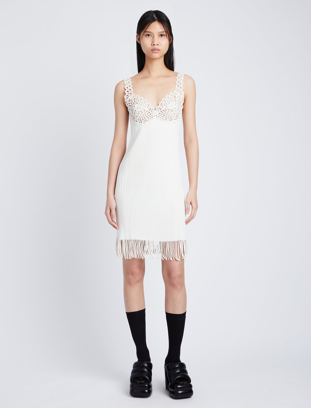 Embroidered Viscose Knit Dress