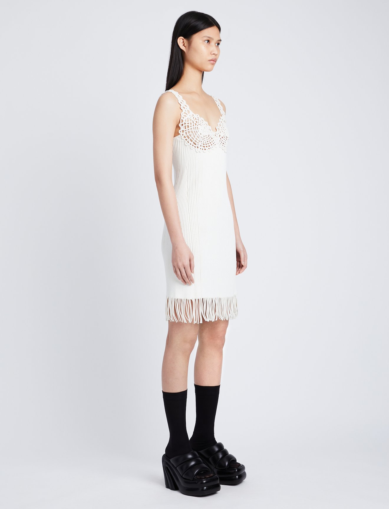Embroidered Viscose Knit Dress #1
