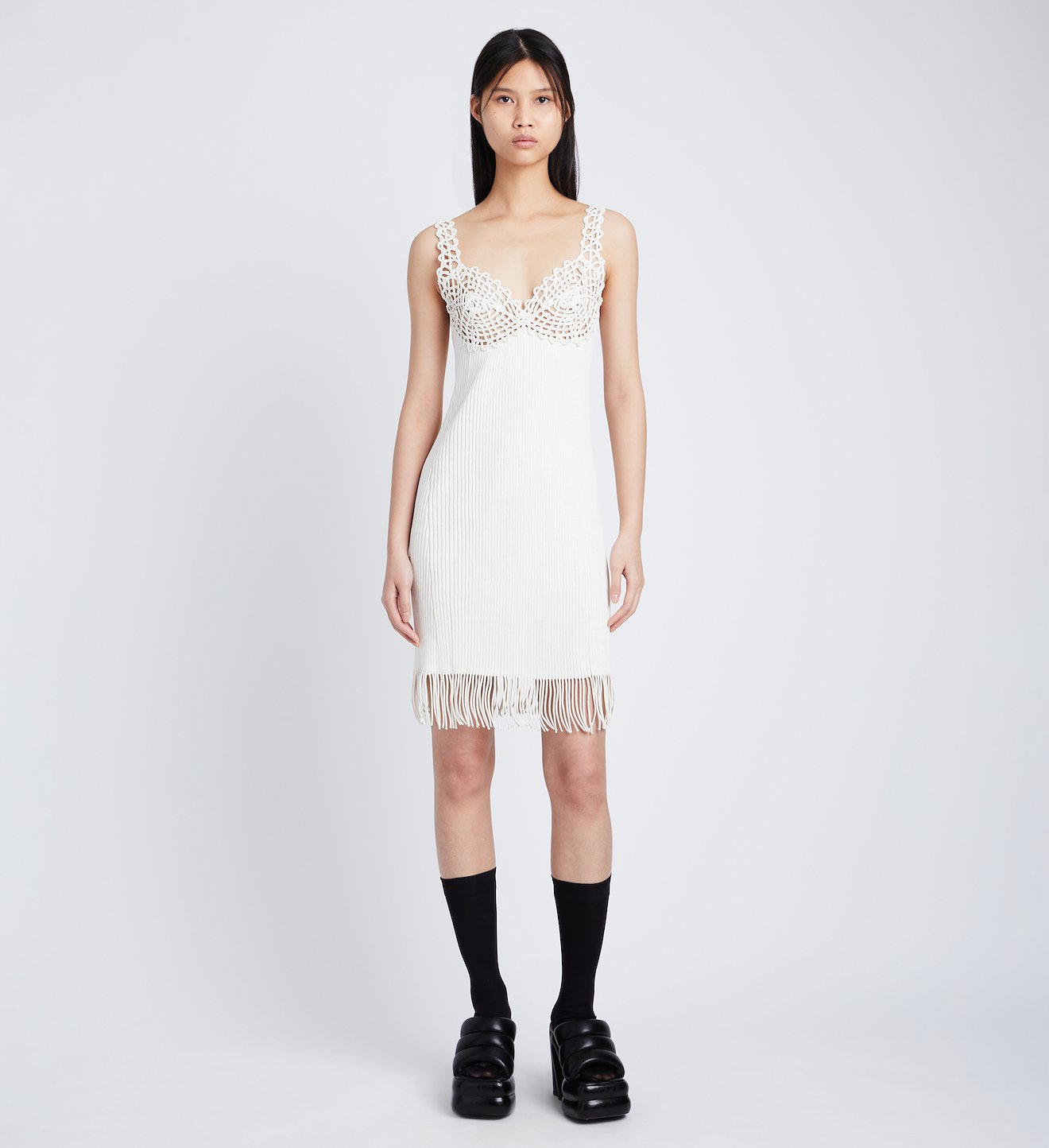 Embroidered Viscose Knit Dress