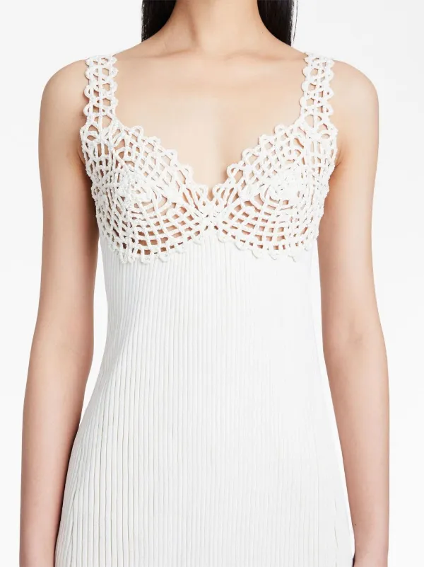 Proenza Schouler Embroidered Viscose Knit Dress 101optic White L