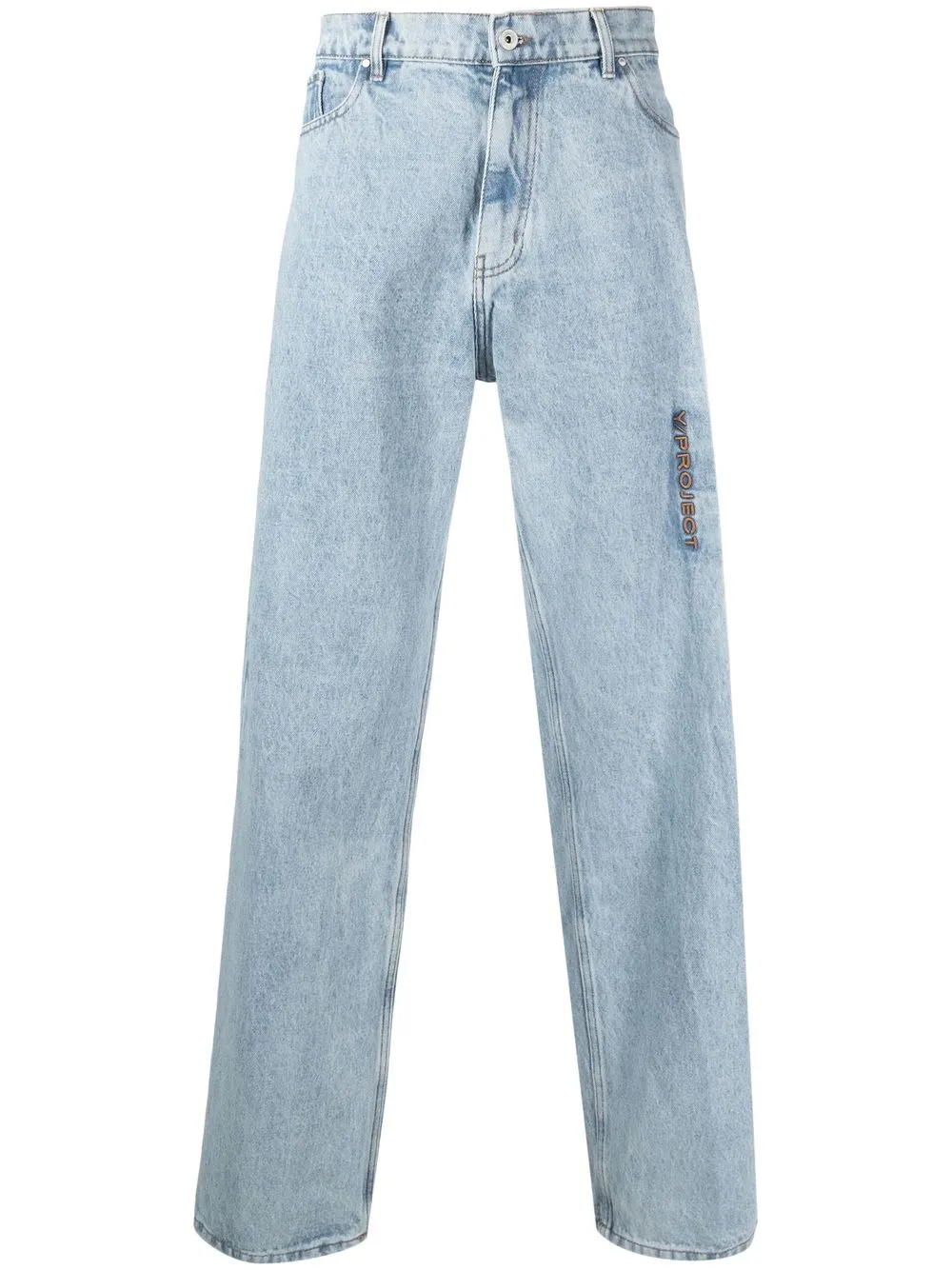 

Y/Project jeans rectos con tiro medio - Azul