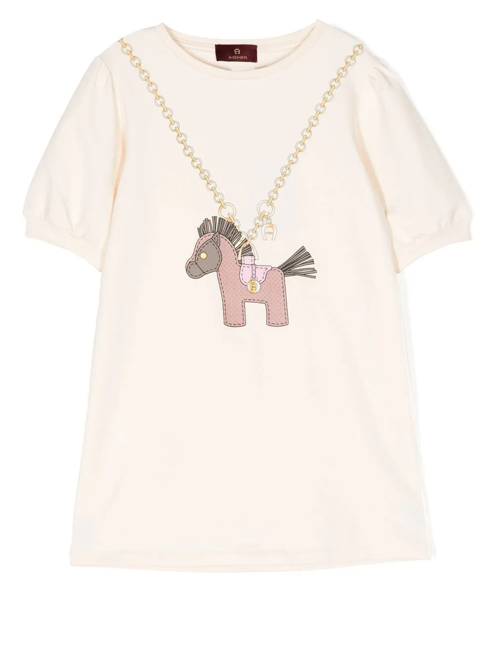 

Aigner Kids vestido con estampado - Blanco