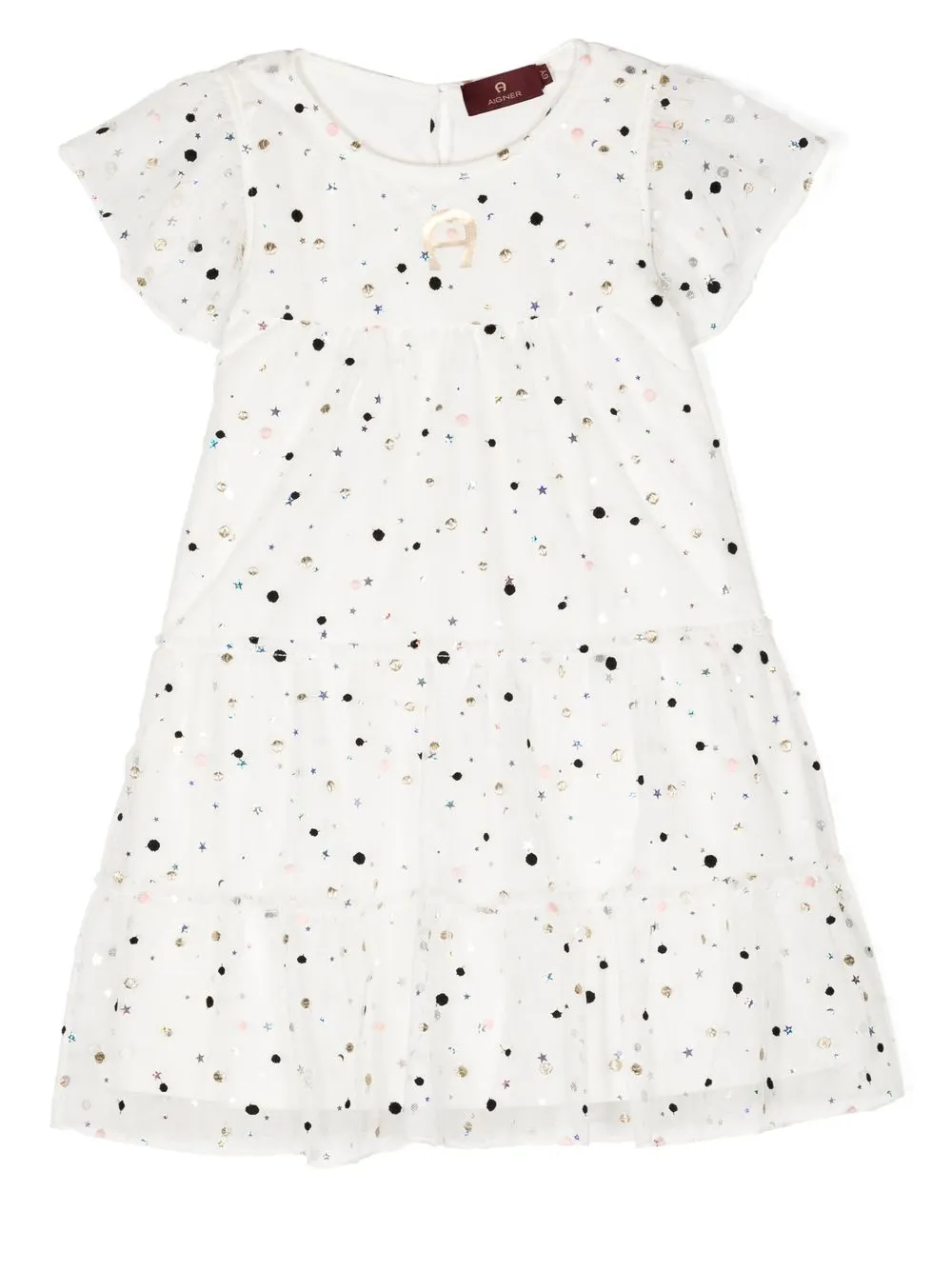 

Aigner Kids tulle polka-dot dress - White