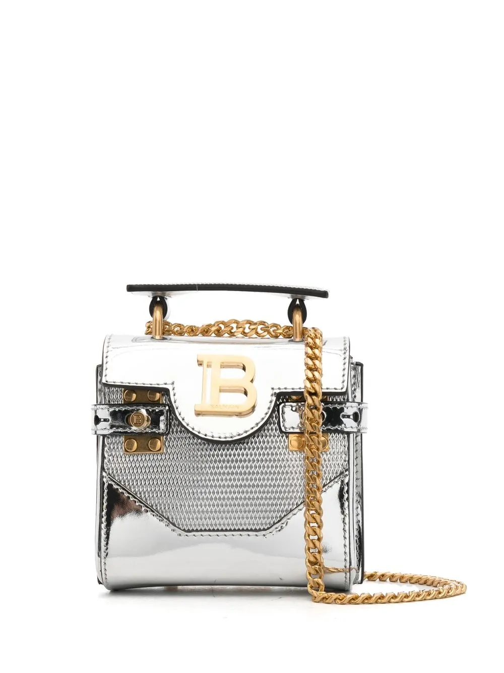 

Balmain bolsa B Buzz 23 mini con efecto metálico - Plateado