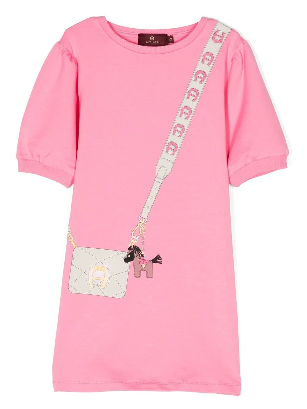 

Aigner Kids vestido estilo playera con estampado gráfico - Rosado