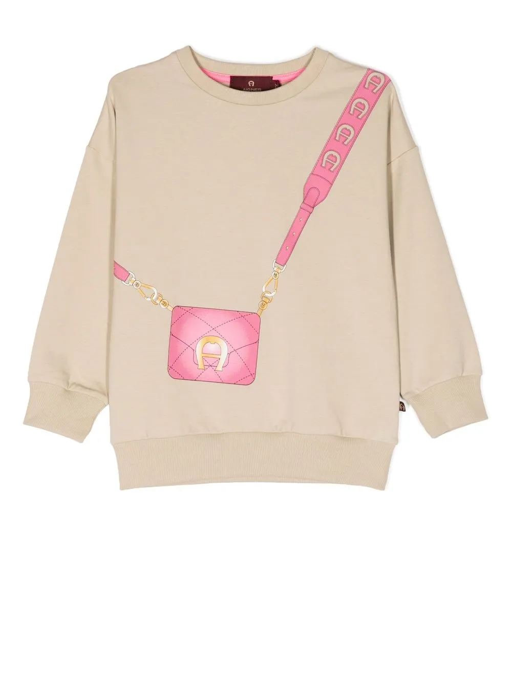 Aigner Kids' Printed Cotton Sweatshirt In Brown