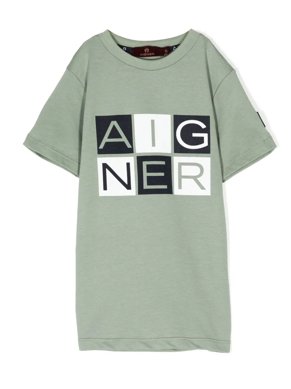 

Aigner Kids logo-print detail T-shirt - Green