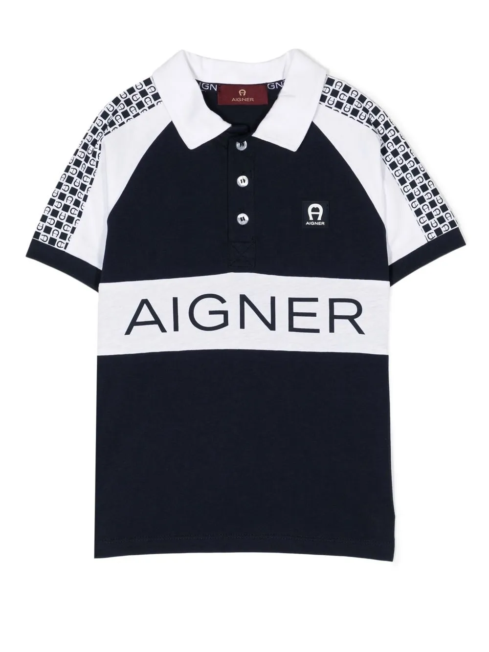 

Aigner Kids playera tipo polo con logo estampado - Azul