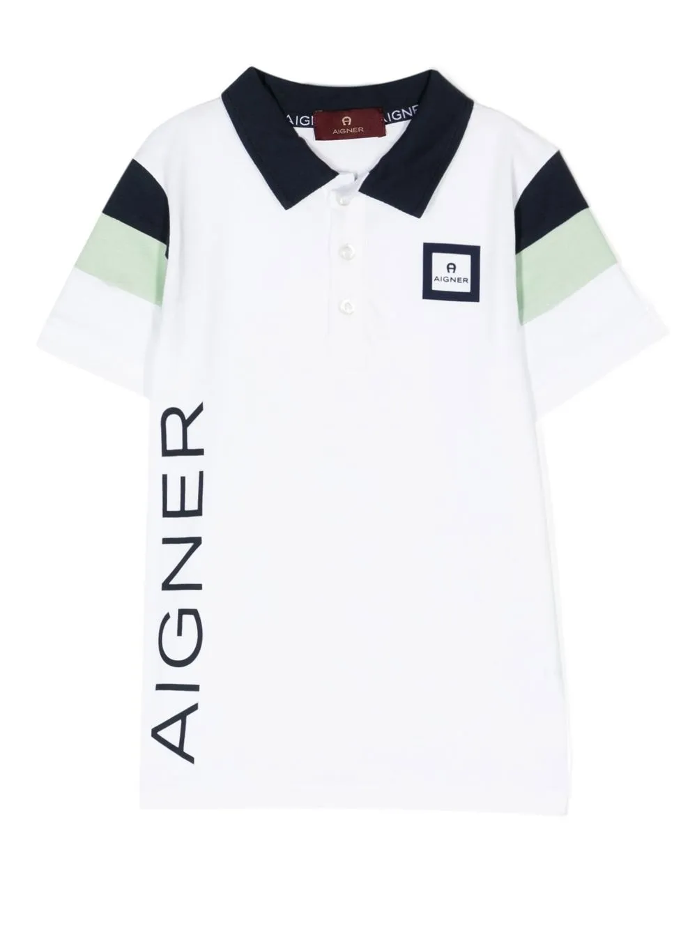 

Aigner Kids playera tipo polo con logo estampado - Blanco