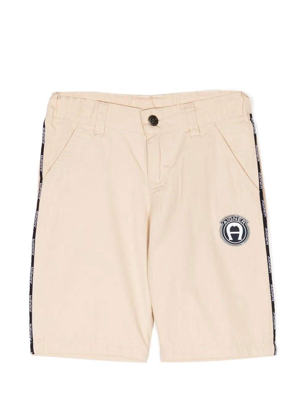 

Aigner Kids logo-patch Bermuda short - Brown