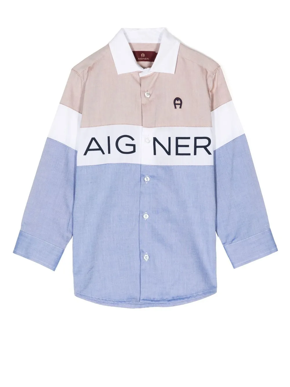 

Aigner Kids camisa manga de larga con logo estampado - Azul