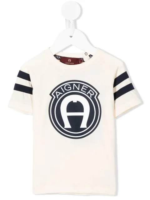 aigner kids logo印花短袖t恤