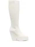 GIABORGHINI 120mm knee-high leather boots - White