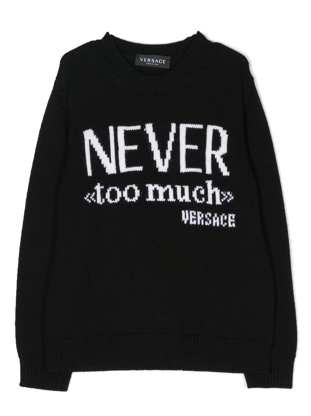 

Versace Kids Never Too Much wool hoodie - Black