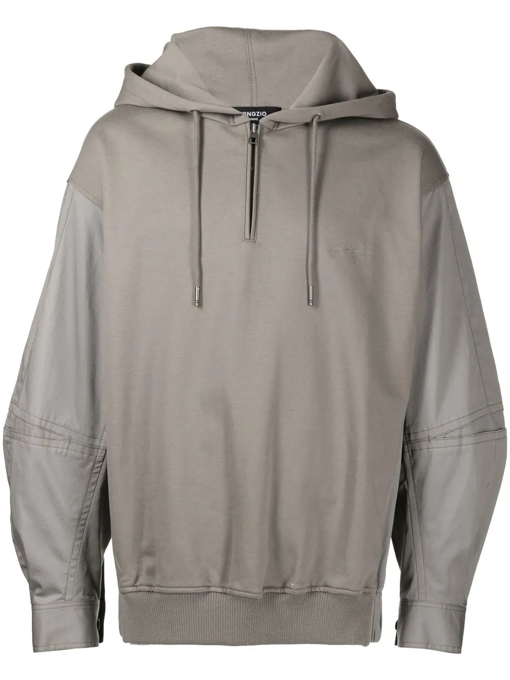 

SONGZIO hoodie hibrído con logo bordado - Marrón