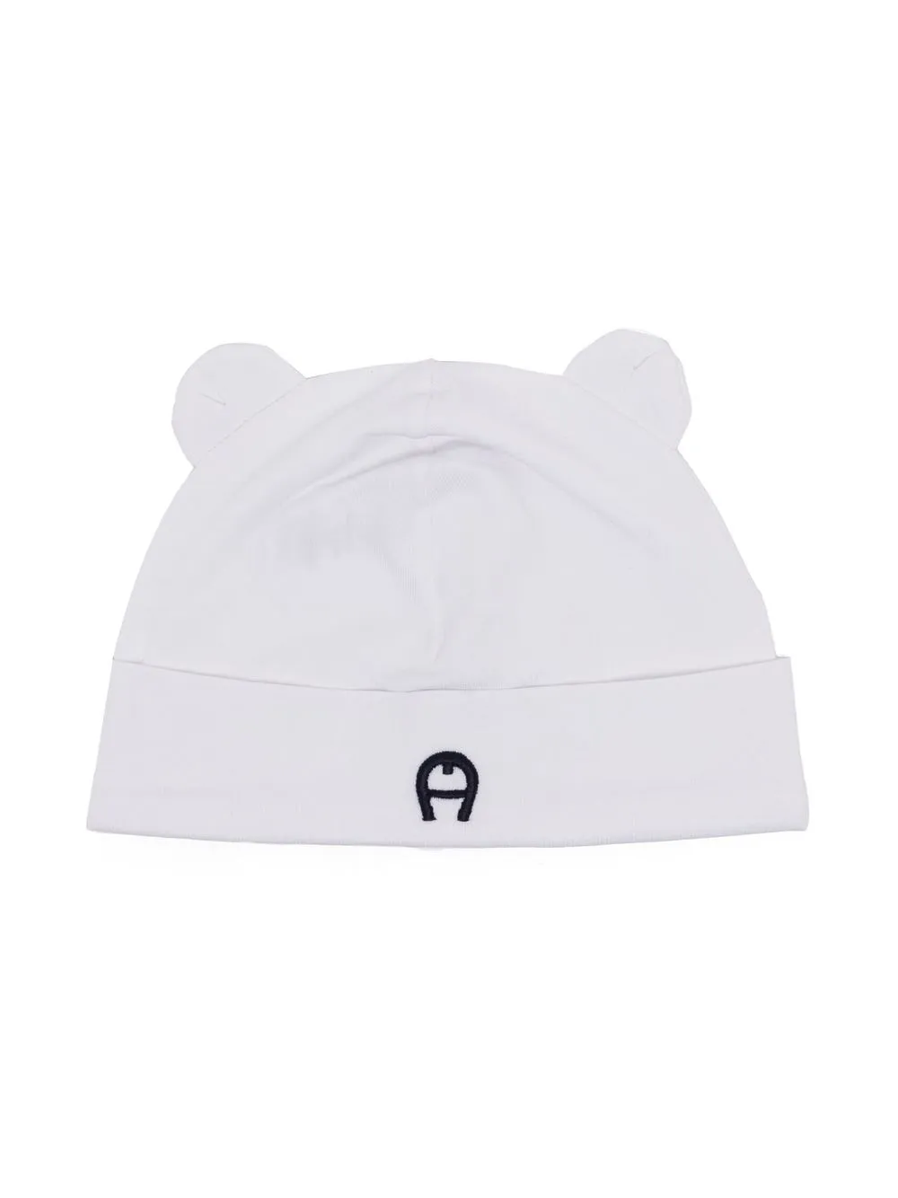 

Aigner Kids logo-embroidered knitted hat - White