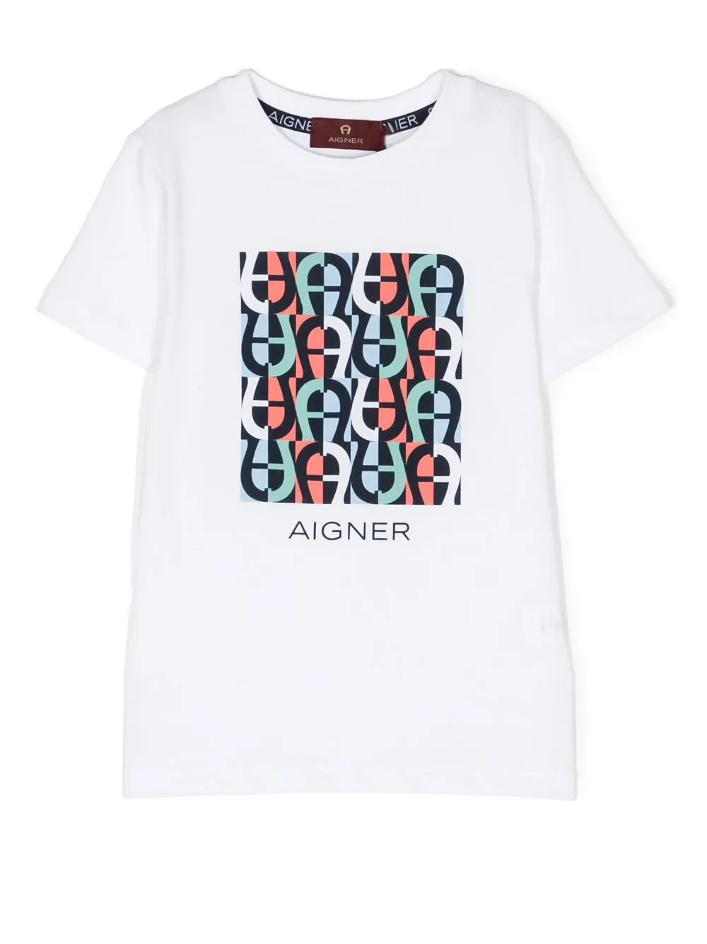 

Aigner Kids logo-print cotton T-shirt - White