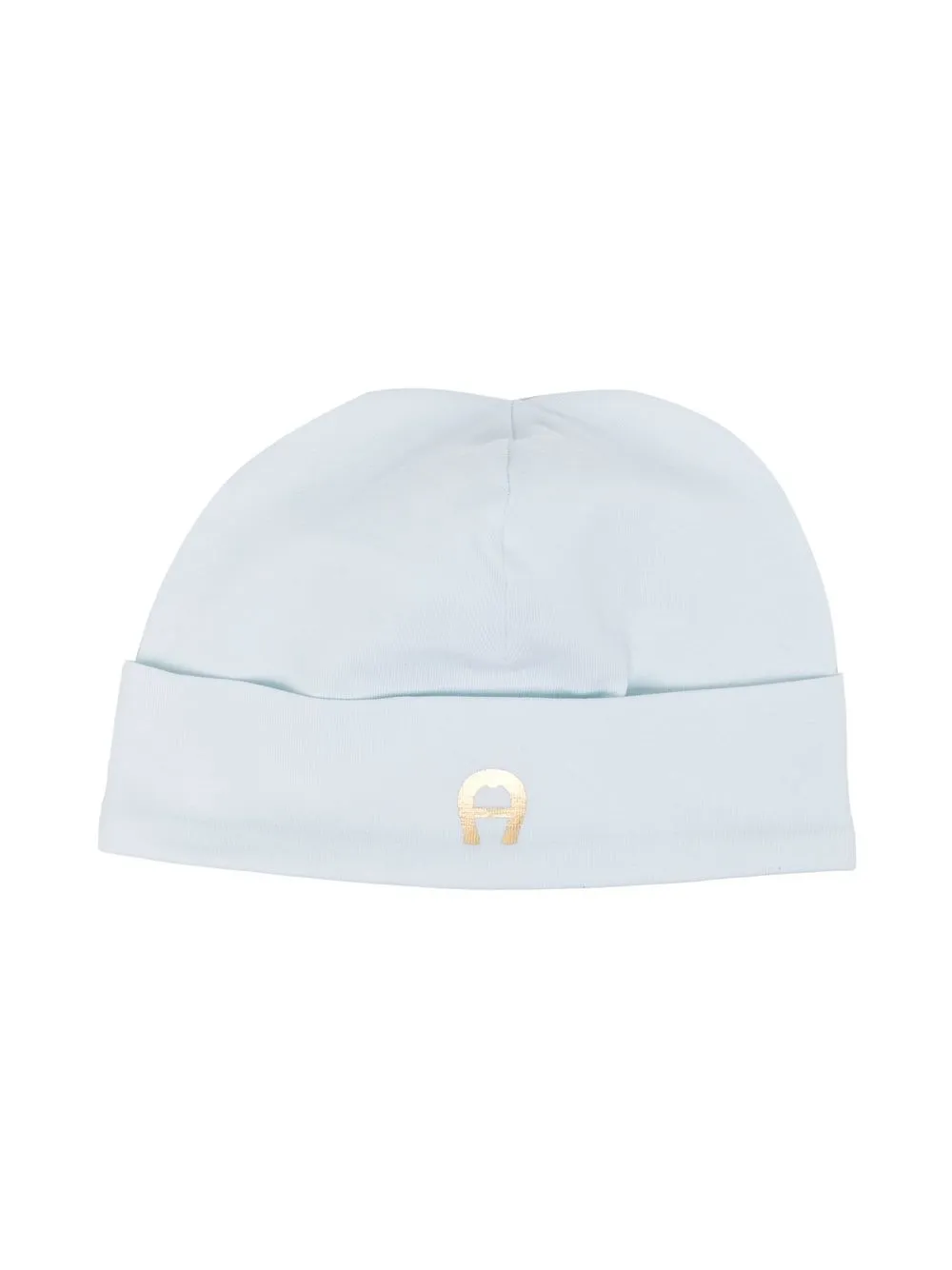 

Aigner Kids logo-print knitted hat - Blue