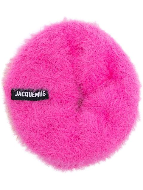 Jacquemus logo-patch wool beret